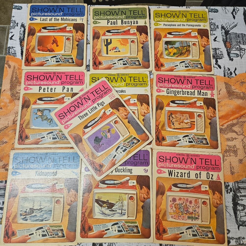 GE General Electric Show'N Tell Records & Slides Picture Sound Childen's Stories